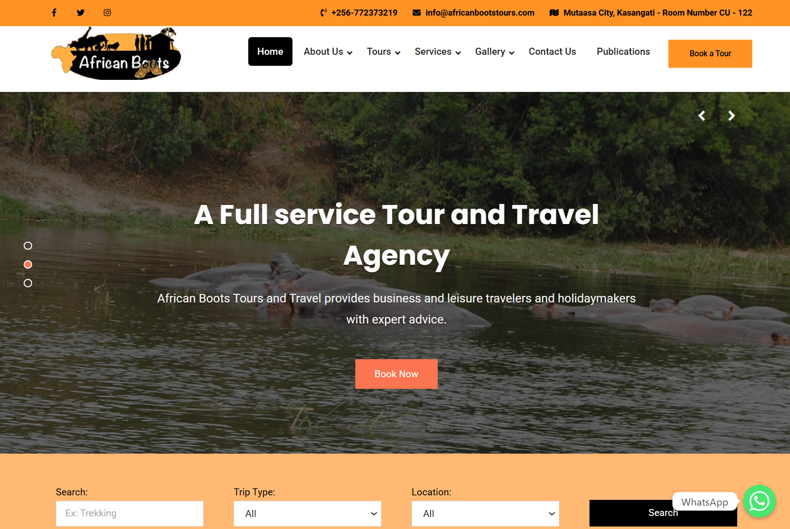 African Boots Tours and Travel Website...