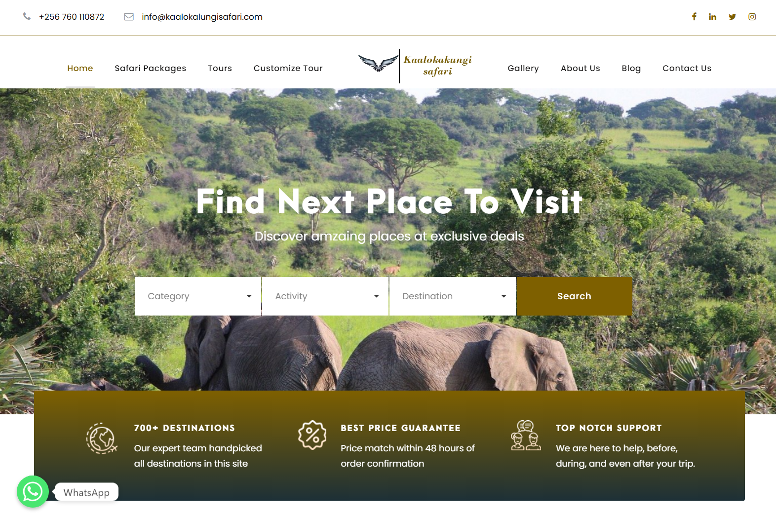 Kaalokalungi safaris Website...