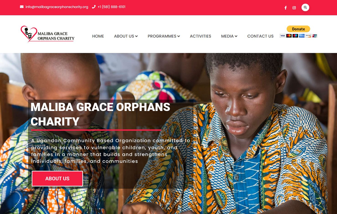 Maliba Grace Orphans Charity Website...