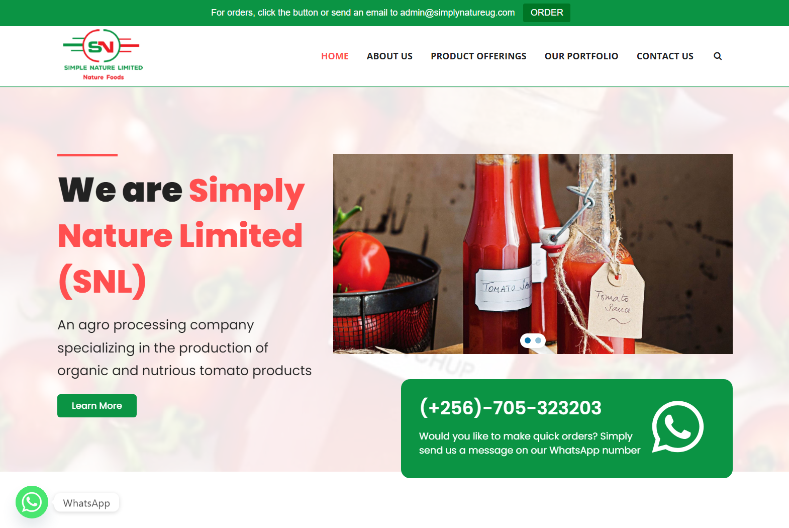 Simply Nature Limited Website...