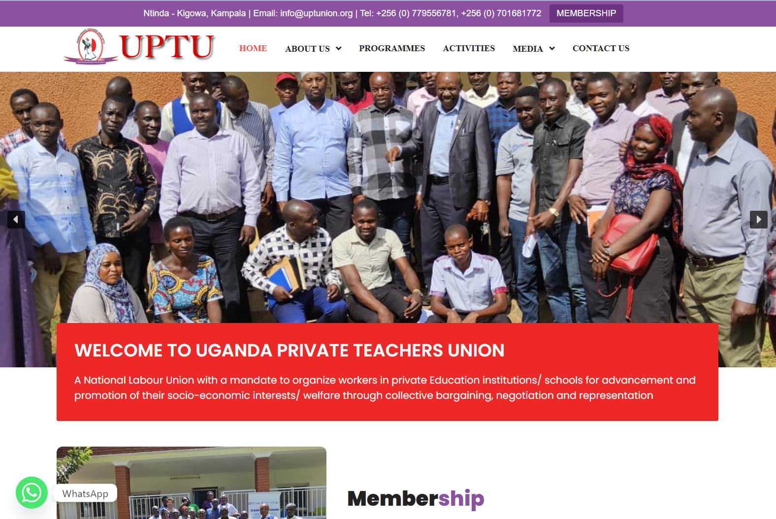 Uganda Private Teachers Union Website...