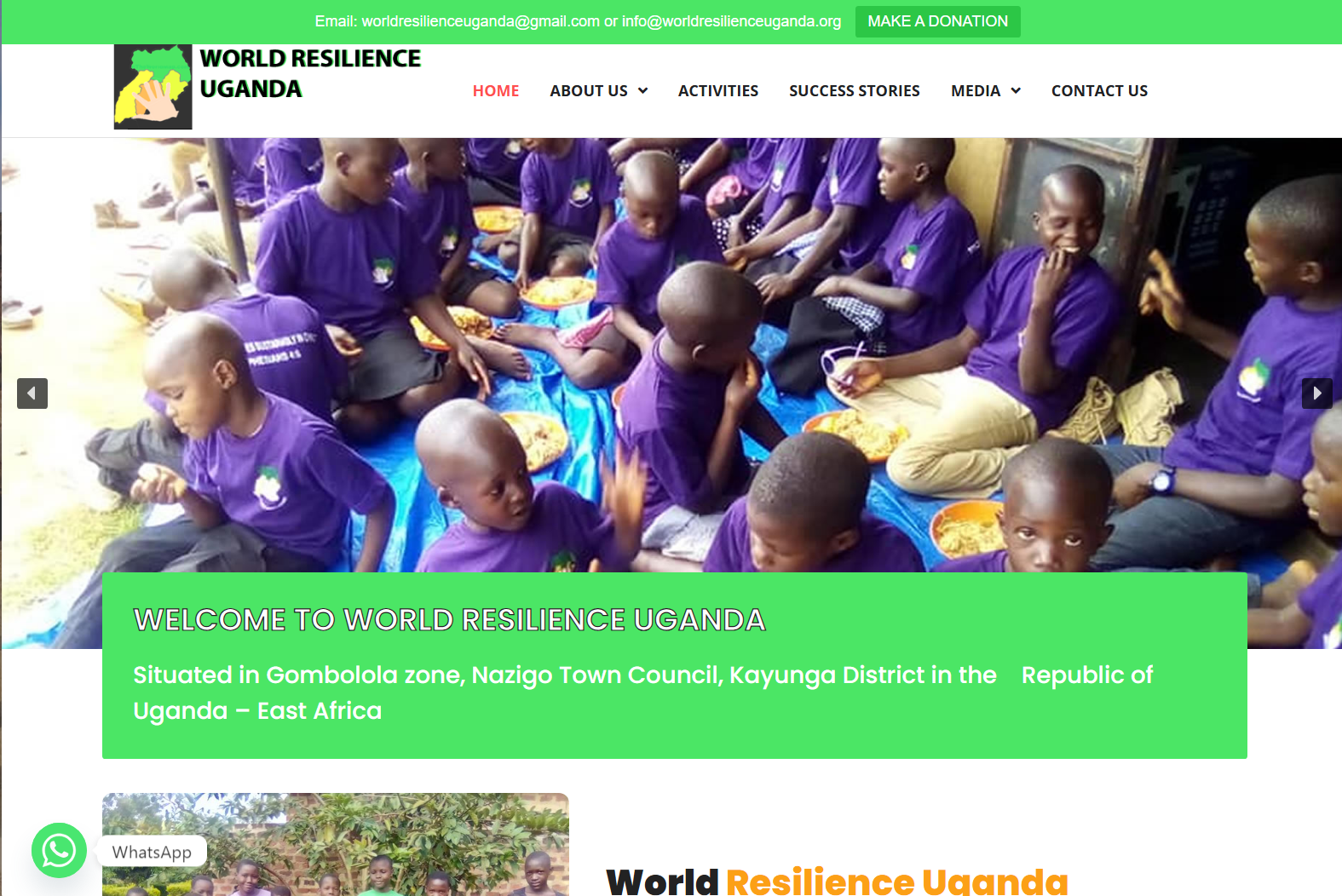 World Resilience Uganda Website...